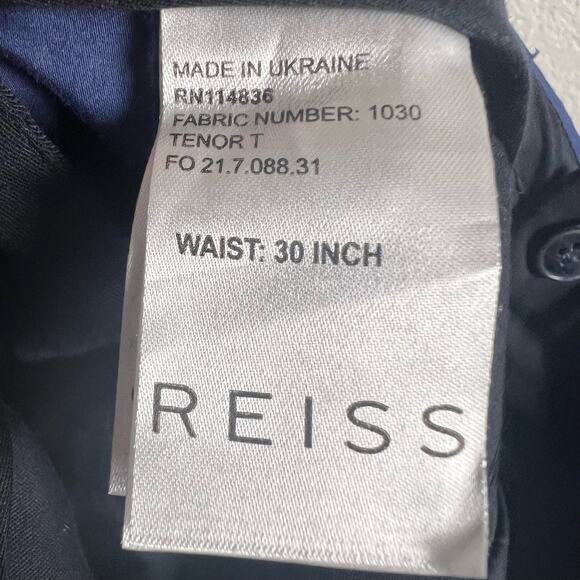 Reiss Tenor T Blue Flat Front Slim Trouser Pants Size 30 - Picture 6 of 11